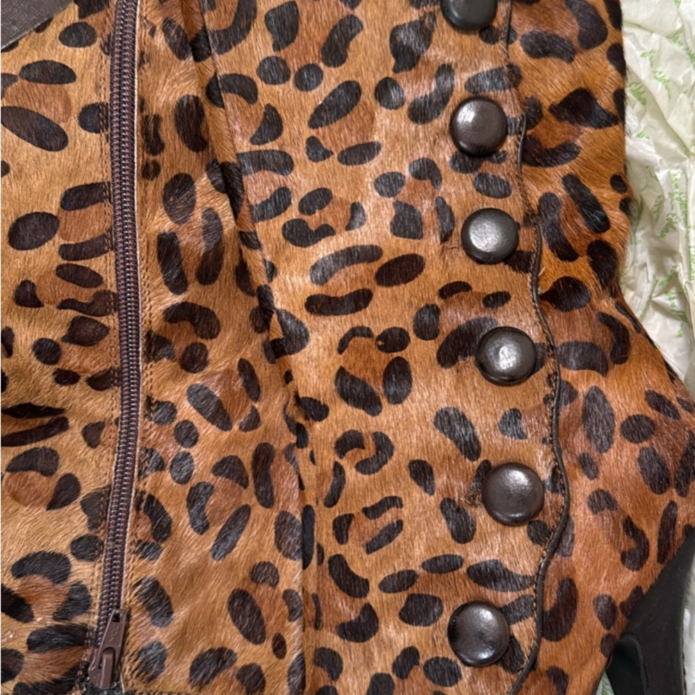Sam Edelman Brown Leopard Print Teddy Jacket